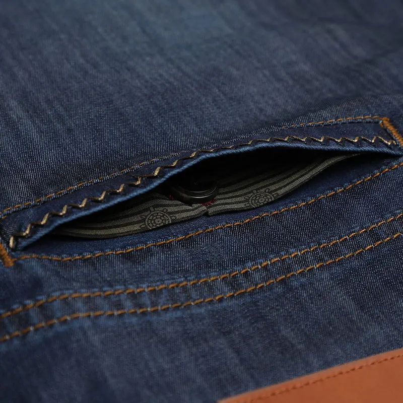 Summer JEEP Brand Cotton Smart Casual Jeans Elastic Men's Casual Full Length Retro Simple Jeans Cotton Pants Fashion Trousers 44 (6)