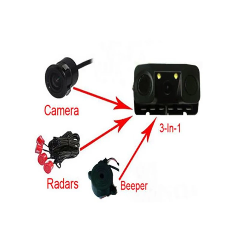 3 в 1 автомобильная парковочная камера с дисплеем расстояния IP67 водонепроницаемая автомобильная парковочная система с 2 датчиками
