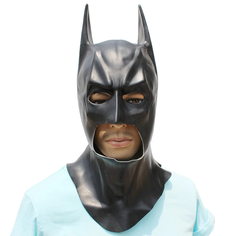 

Realistic Cosplay Full Face Latex Batman Mask Costume Superhero The Dark Knight Rises Movie Party Masks Carnival Cosplay Props