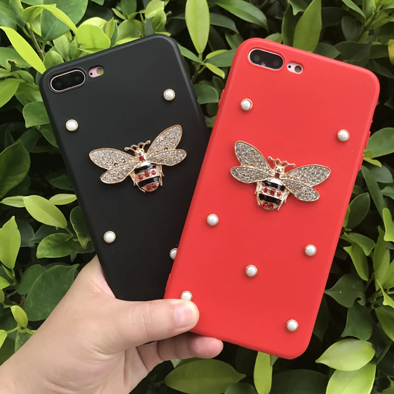Aoweziic Honeybee soft silicone For iphone XS MAX XS XR 6s 7plus mobile phone shell X set to prevent 8Plus female diamond drill