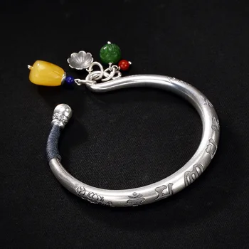 

2018 Promotion Bangle One Deer, S999, Six Chinese L&ps, The Lotus, Hetian Jade, Honey, Wax, Lady, Bracelet, Wholesale.