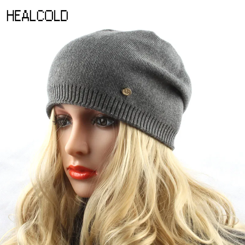 Шапка женские зимние трикотажные шапки для женщин Весенняя кашемировая шерстяная вязаная шапочка