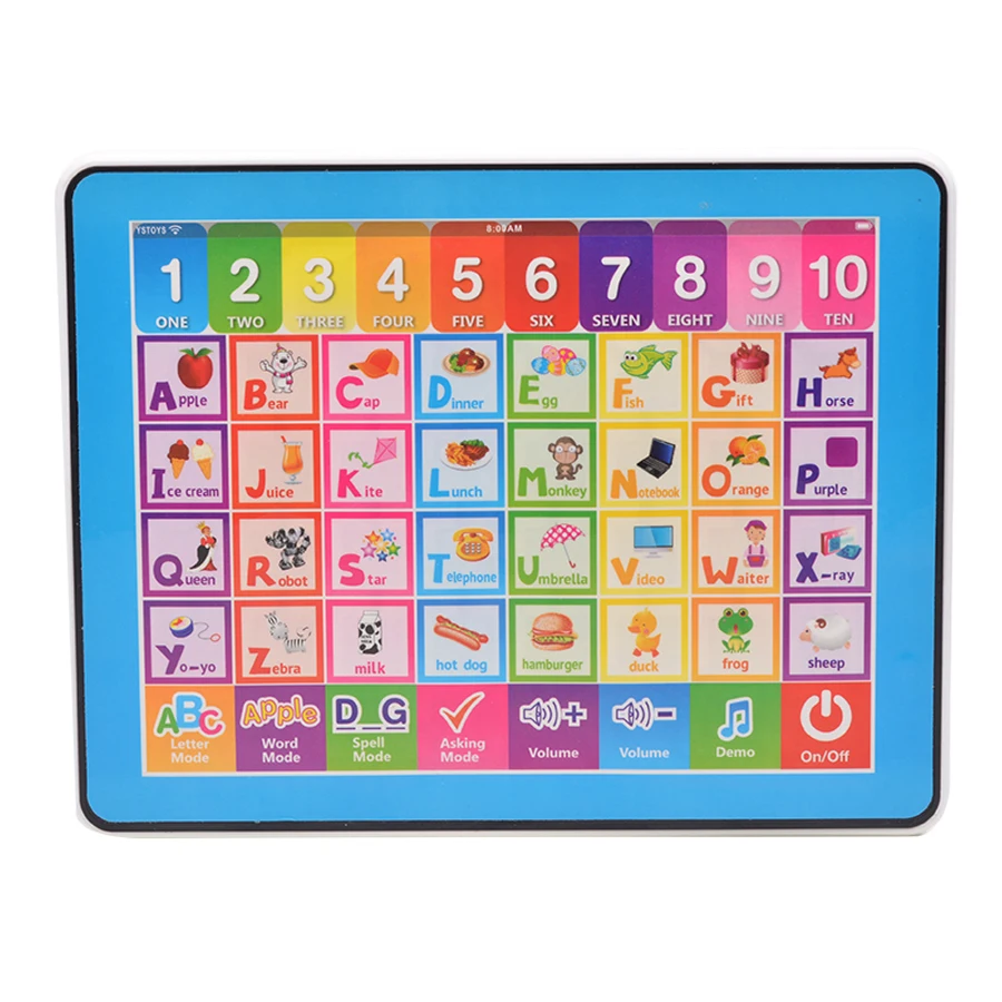 Английский язык многофункциональный компьютер ypad игрушка, 26 букв слова орфография и викторина, 10 цифр и фортепиано Звук для ребенка обучения игрушка