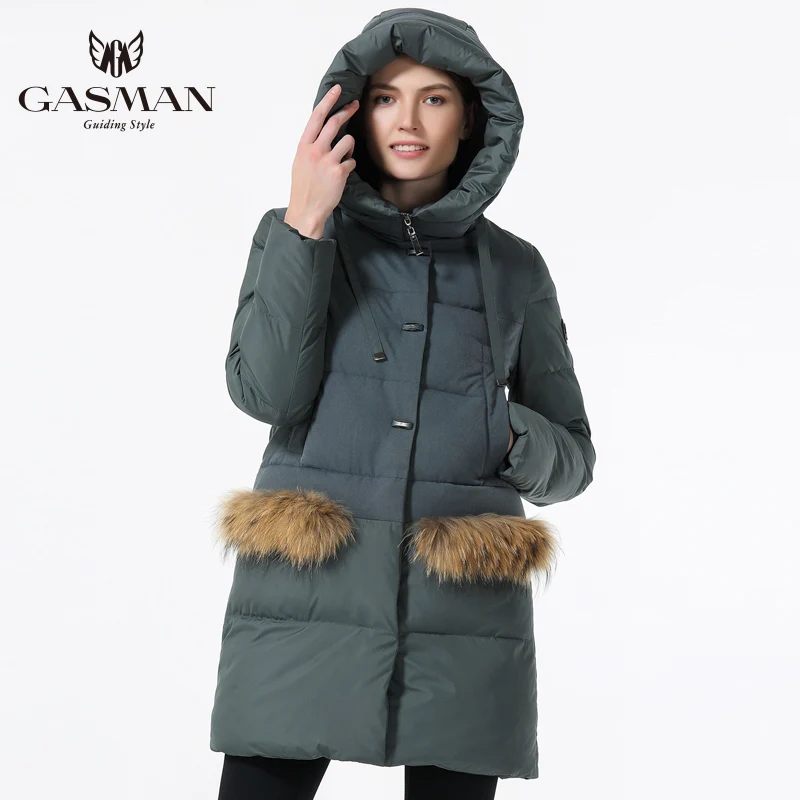 GASMAN пуховик зимний женский толстый зимние теплые пальто длинное с капюшоном женская парка длиная куртки женсике
