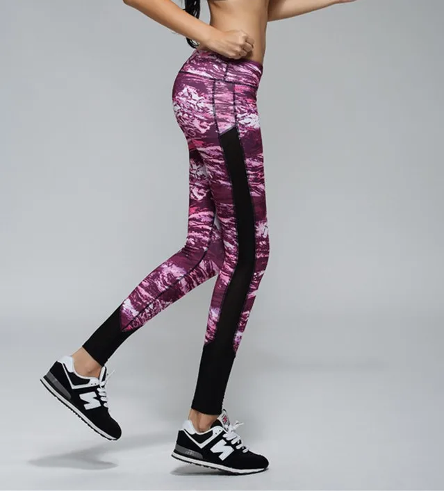 Sexy Tight trouser Women's Elastic TrouseWork out Fitness Trousers Star Printing Leg buttock Pants Ventilation Jeggings Leggins