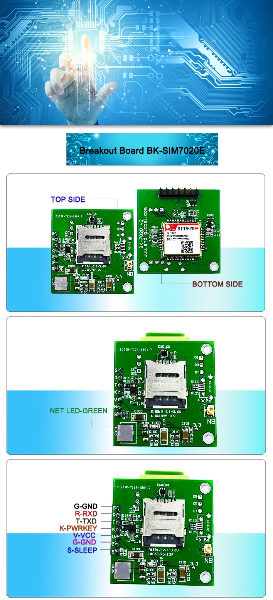 FZ3589 LTE NB-IoT Module Core Board BK-SIM7020E  (2)