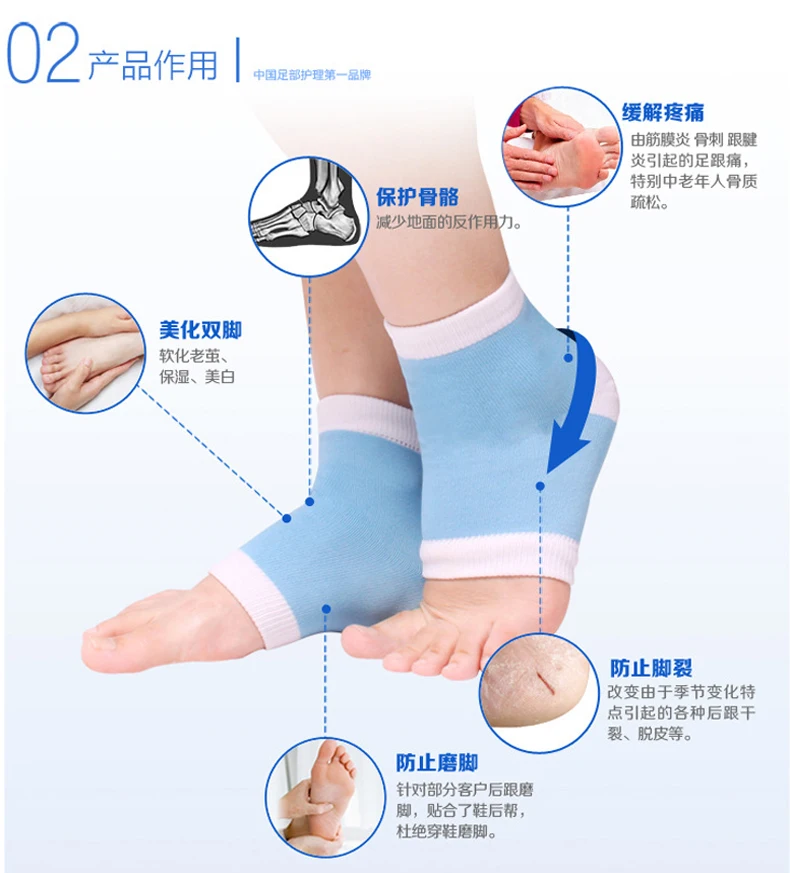 Спа силиконовый Гелеобразные напяточники носки для ног увлажнение кожи, забота о ногах, стелька-носок для пятку, Здоровье ног Уход небесно-голубой/розовый Для мужчин Для женщин