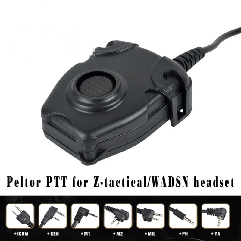 Z-Tactical-headphone-headset-PELTOR-PTT-Push-To-TalkHeadset-Adapter-1-2-Pin-Radio-Airsoft-military
