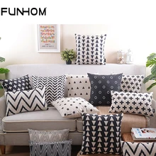 Подушка в полоску, Геометрическая наволочка для автомобиля, офисный поясничный подушку, Декоративные диванные подушки для дома