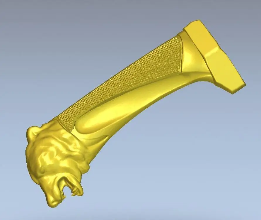 3D модель нож рельеф для ЧПУ в STL формат файла knife_handle головой животного ручкой 3D модель