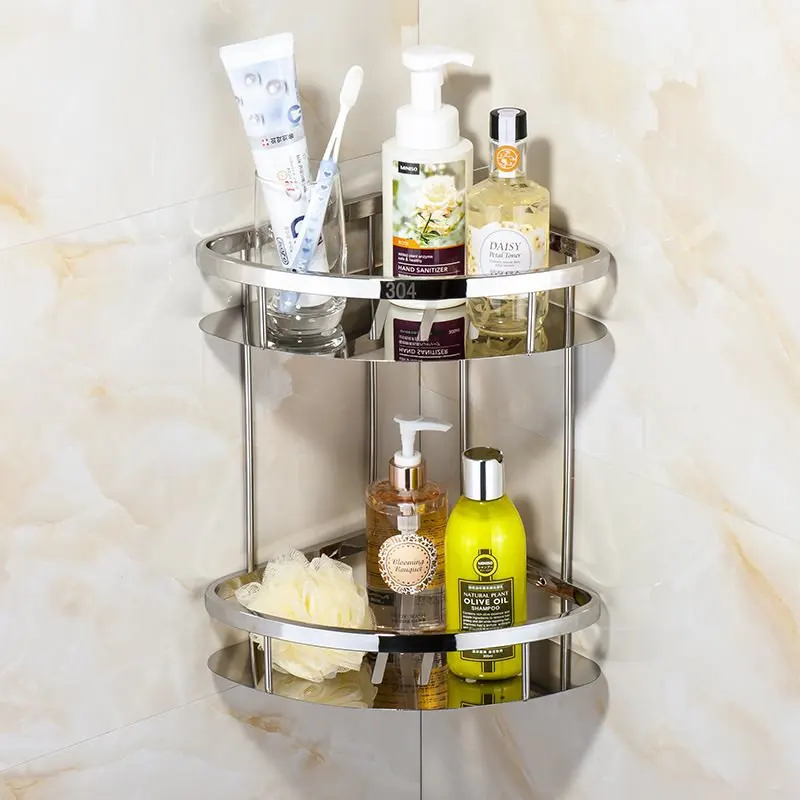 

Bathroom Shelf 304 Stainless steel Bath Shower Rack Bath Shower Shelf Bath Shower Caddy Holder Wall Mounted Black Corner shelf
