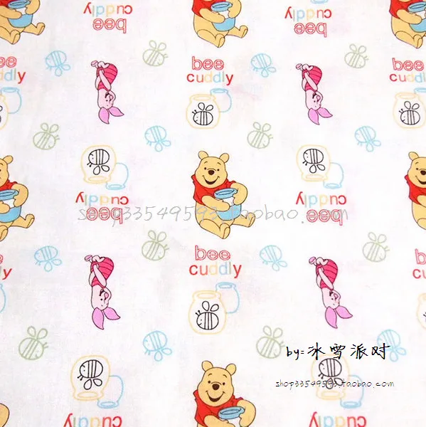 

Cartoon Lovely Forest Winnie pooh bee Cotton Fabric For Sewing Fat Quarter Quilting Patchwork Doll Kids 105*50cm