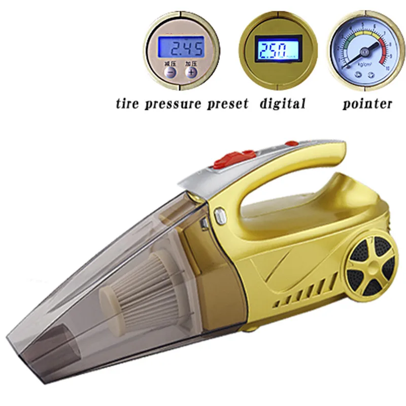 

Wet Dry Car Vacuum Cleaner 4 in 1 Multifunctional High Power Tire inflator Handheld Lightweight for Home Car Cleaning