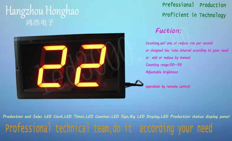 

Big LED digit counter,red color,remote control,99 led counter,free shipping