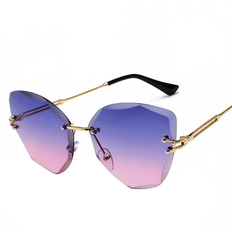

Rimless Brand Designer Sunglasses Women Gradient Lense Sun Glasses Women Fashion Lenses Shades Ladies Glasses Unisex Oculos