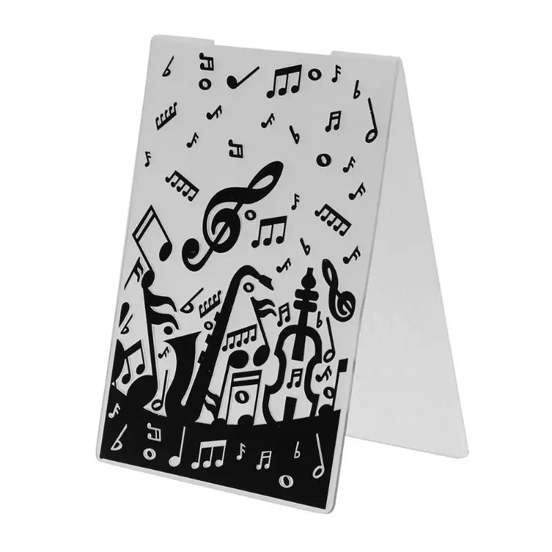 1pc Leaves Plastic Embossing Folder Grass, Music Note,Plastic Embossing