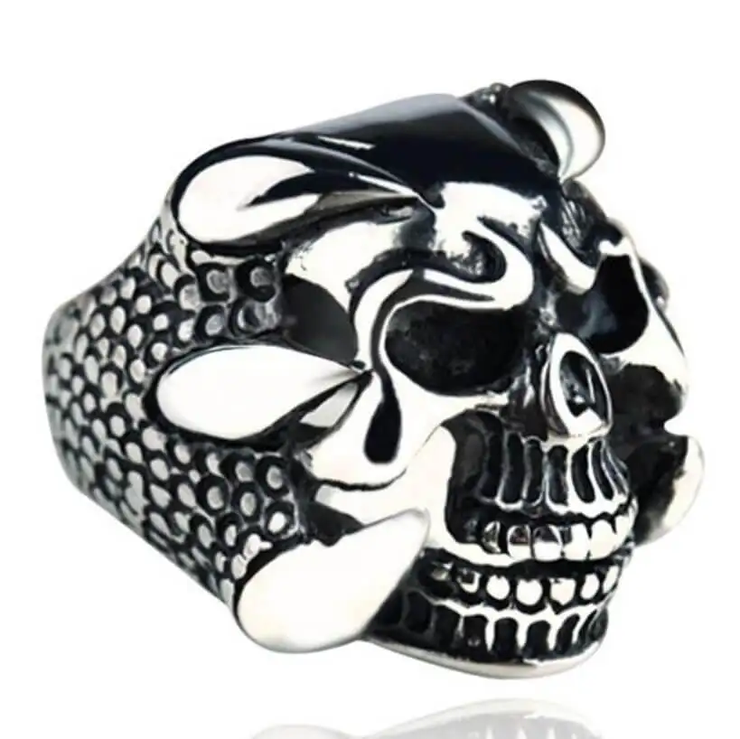 Винтажное готическое мужское кольцо с черепом, Reteo, хип-хоп панк, мужские кольца для женщин, вечерние кольца в стиле стимпанк, ювелирные изделия, Anillo Hombre - Цвет основного камня: Сапфир