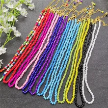JCYMONG 13 цветов 4 мм бусы ожерелье для женщин Мода collares de moda Strand длинное ожерелье богемные ювелирные изделия