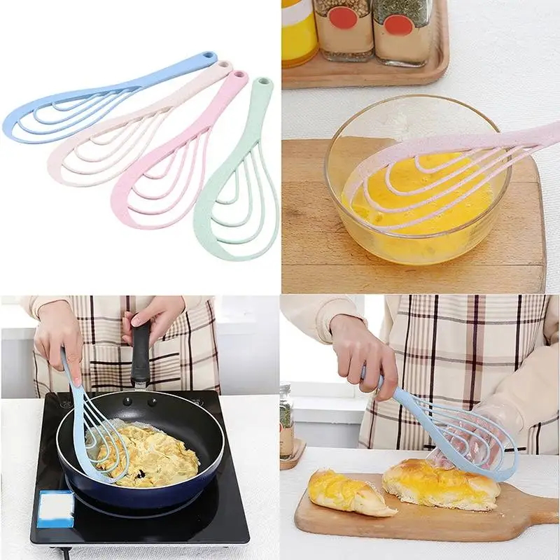 1pcs Multifunction Egg Stirring Cooking Spatula Wheat Straw Plastic