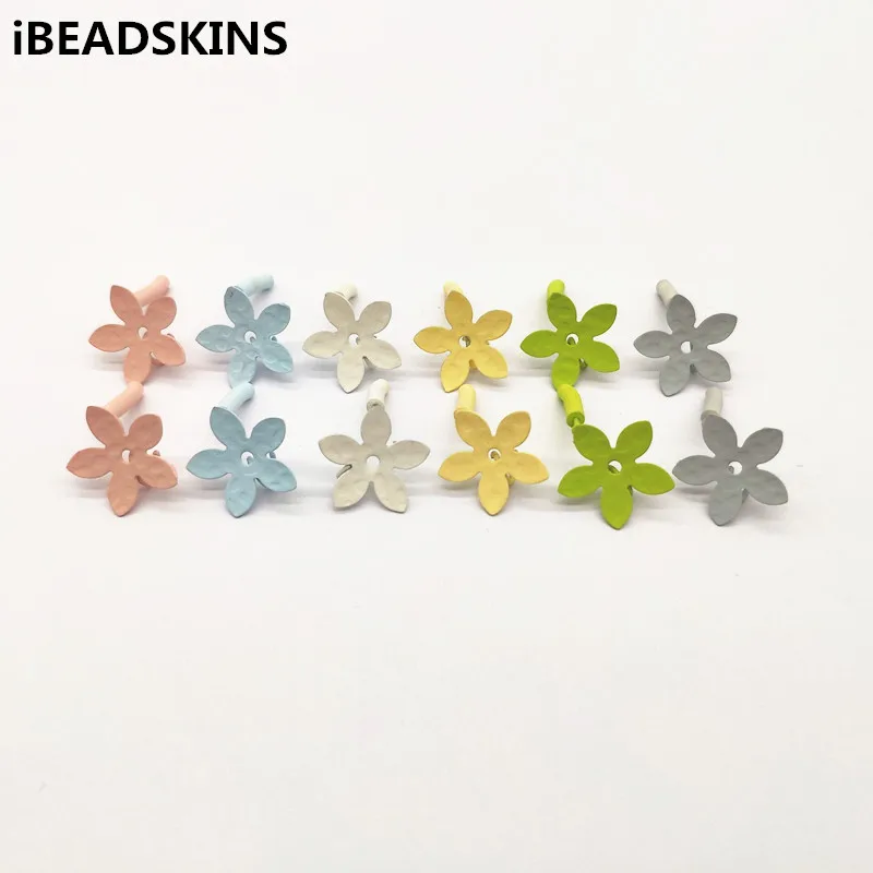 

New arrival! 15mm 100pcs Spray paint flower-shape Earrings Stud,earrings accessories,Earring parts for jewelry DIY make