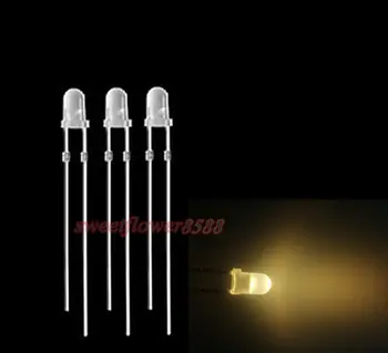 

200pcs 3mm WARM WHITE Misty Round Diffused Warm White LED Bulb Lamp Light 3MM LEDs