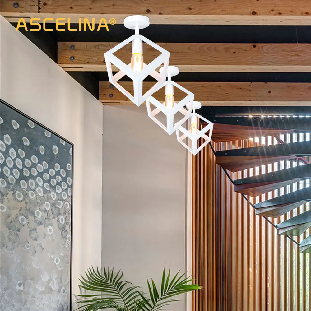  Vintage Ceiling Lamp Industrial ceiling light rectangle Ceiling Lighting triangle LED ceiling light - 32669371143