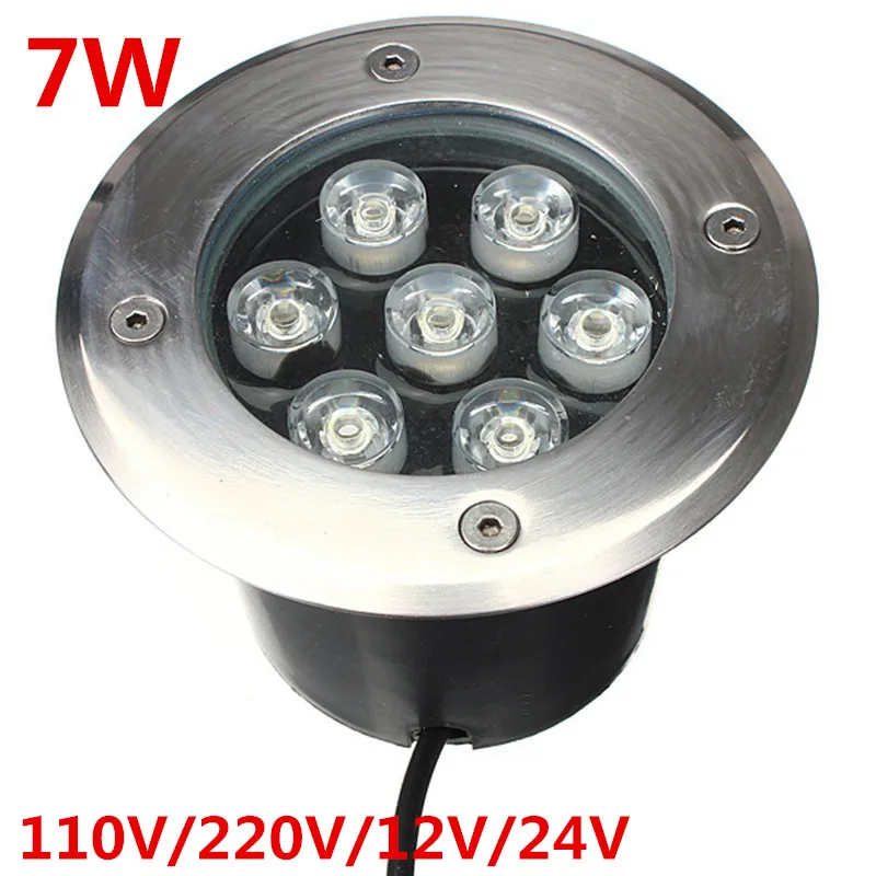 Lâmpada Subterrânea Ip68 Impermeável Iluminação Exterior Branco Quente - Frio Vermelho Verde Azul Amarelo 7 w Led 2 iluminação exterior Branco Quente Frio Branco Vermelho Verde Azul amarelo