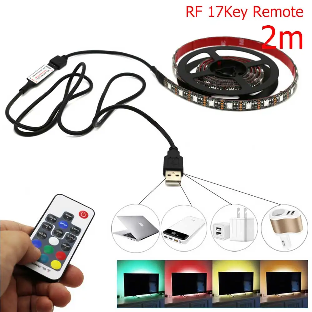 0 5 м/1 м/2 м/3 м светодиодный полосатый свет для бара ТВ ПОДСВЕТКА комплект с USB пульт