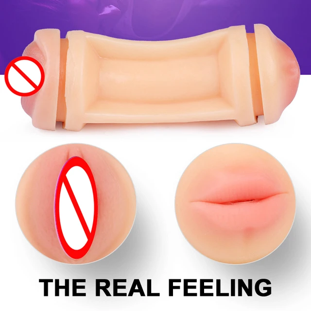 Double Hole Male Masturbator Cup Realistic Vagina And Mouth Artificial Pussy Oral Masturbation For Men Adult Toy Sex Product 4