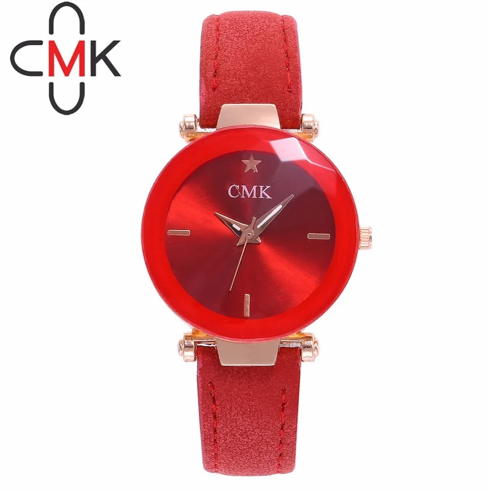 

New Ladies Top Brand Clock Analog Quartz Women Dress Wristwatches Simple Leather Casual Fashion CMK Watches Relogio Feminino