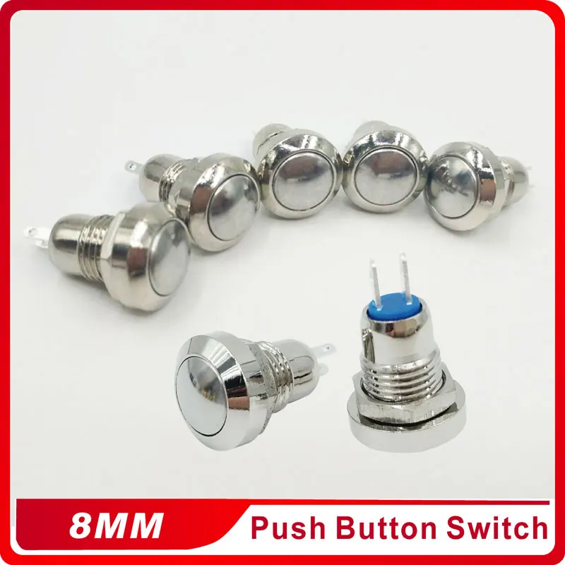 

Wholesale 8mm High Quality Metal Button Switch Momentary Auto Reset Button 2Pin Mini Push Button Switch