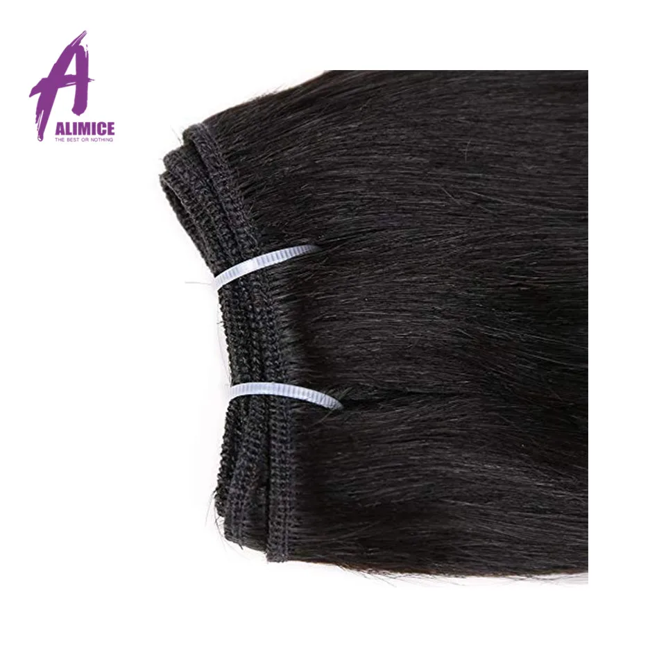 Alimice Brazilian Straight Human Hair 4 Bundles Deal 100% Human Hair Weave Remy Hair Bundles 8-22 inch Natural Color 50gBundle (5)