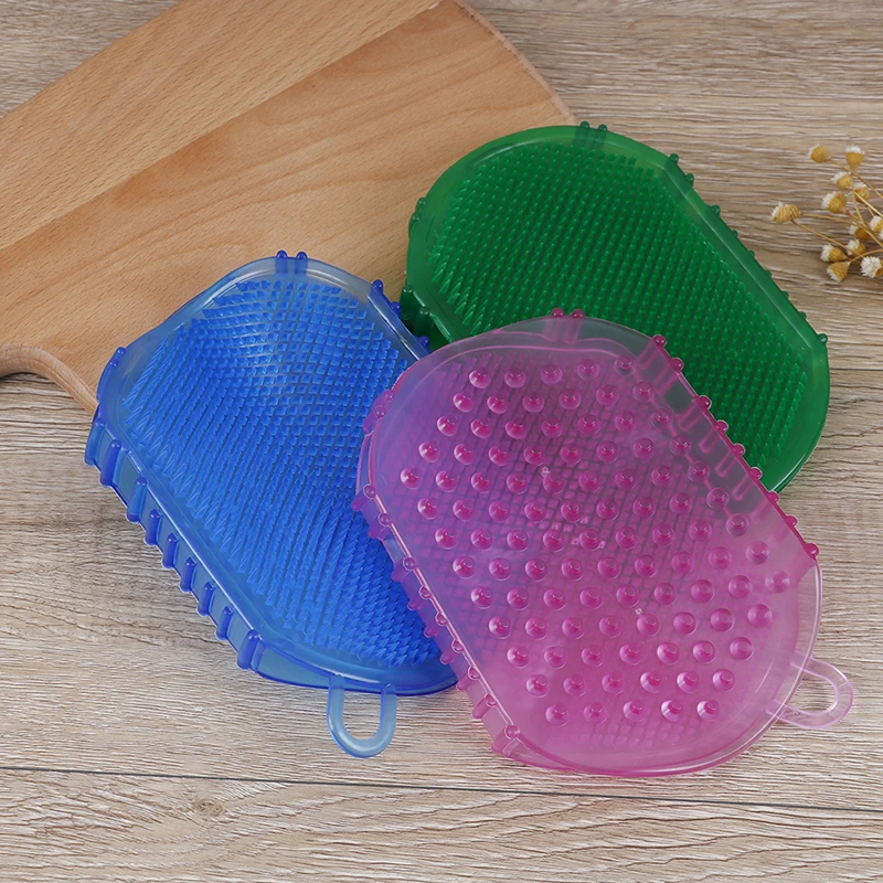 1pc Silicone Massage Scrub Gloves For Peeling Body Bath Brush Exfoliating Gloves 3 Colors