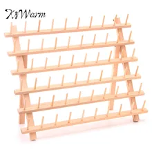 KiWarm New Folded Wood Tailor Thread Rack 60 Spool Sewing Embroidery Thread Organizer Storage Holder Sewing Accessories Tools