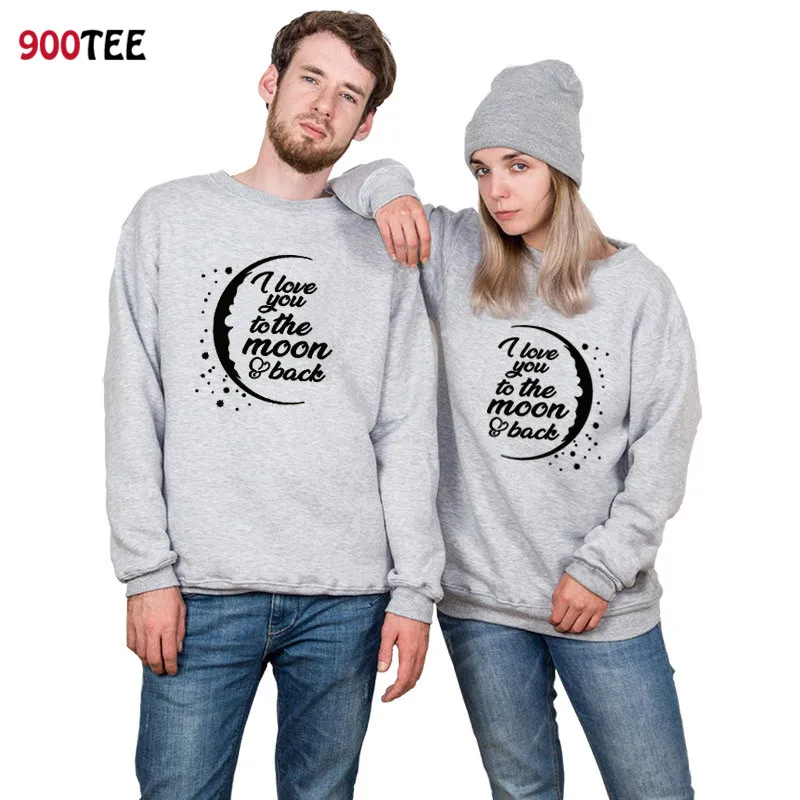 

100% Cotton Hoodies Couple Letter Printed Funny Sweatshirt for Wedding Clothes Honey Moon Hoodie Women Autumn Anniversary Gift