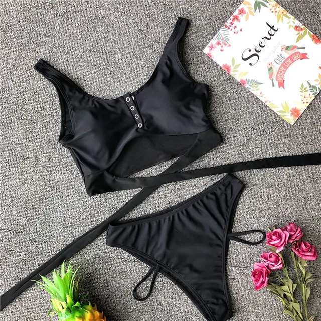 Bikinx Bandage push up swimsuit female bathers Sexy black swimwear 2019 ...