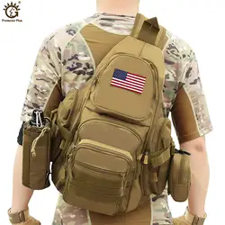 Для мужчин Военная Униформа Back Pack 14 дюймов ноутбук рюкзак 800D нейлон водостойкий груди пакет Crossbody камуфляж Militar тактика сумка