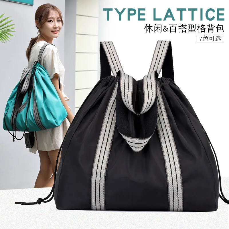 

B-8833# Europe and The United States New Fashion Bucket Bag Drawstring Female multifunctional ribbon shoulder bag Women Backpack