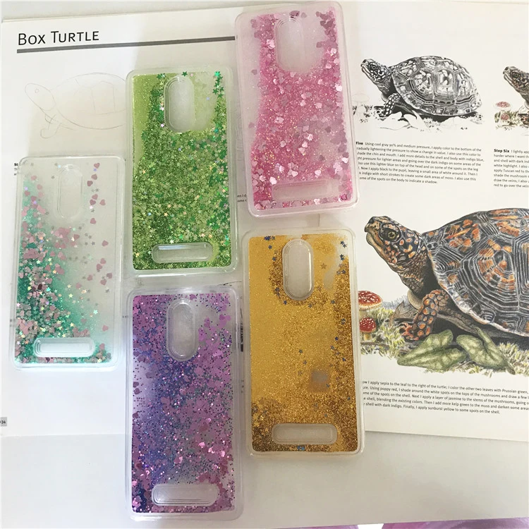 Bling течет Сердце Любовь блесток Мягкие TPU Чехлы для XiaoMi RedMi Note 5/Redmi 6/4X/4/3 блеск