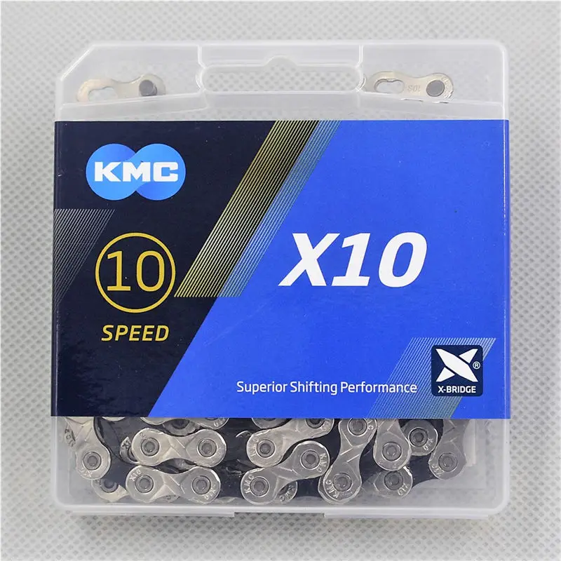 Новая велосипедная цепь KMC X8, X9, X10, X11, X12, велосипедная цепь, 11 скоростей, Шоссейная, MTB, шатун Shimano/SRAM 8, 9, 10, 11, 12s переключатель, 116L - Цвет: X10 10S 116L