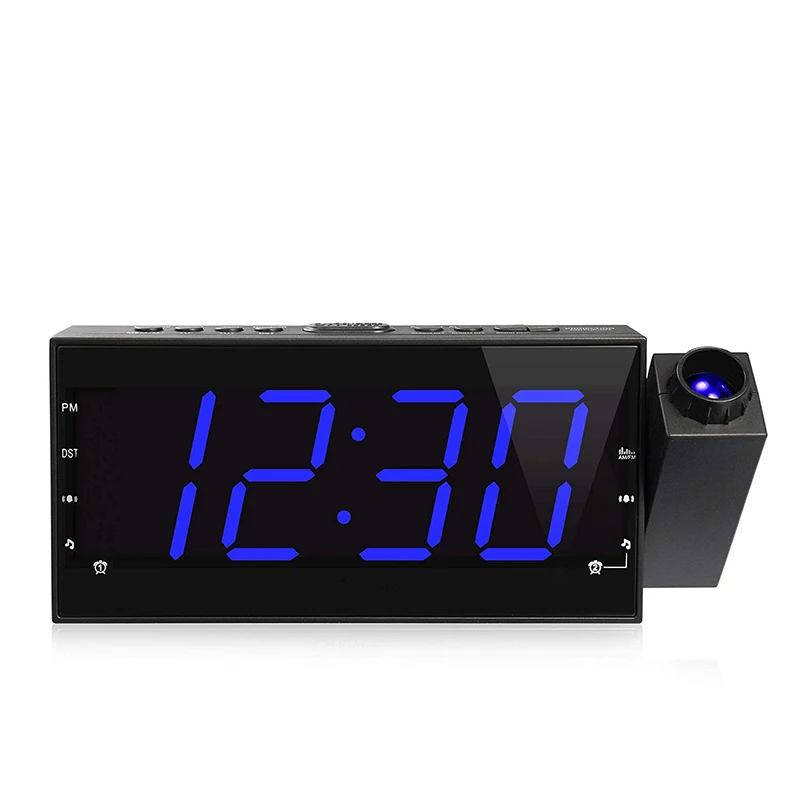 Ночной люминесцентный проекционный Будильник Электронный цифровой светодиодный настольный Настольный будильник с fm-радио также для детей