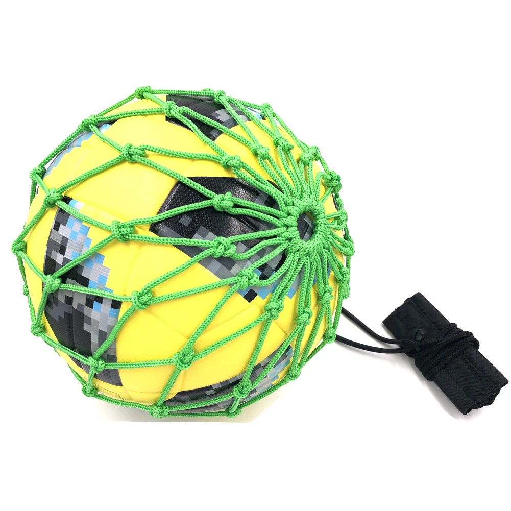 Ручка Solo Soccer Kick Тренер Мяч заблокированный Сетчатый Дизайн футбольный Банджи Эластичный тренировочный жонглирование сетка подходит размер 3 4 5 дропшиппинг