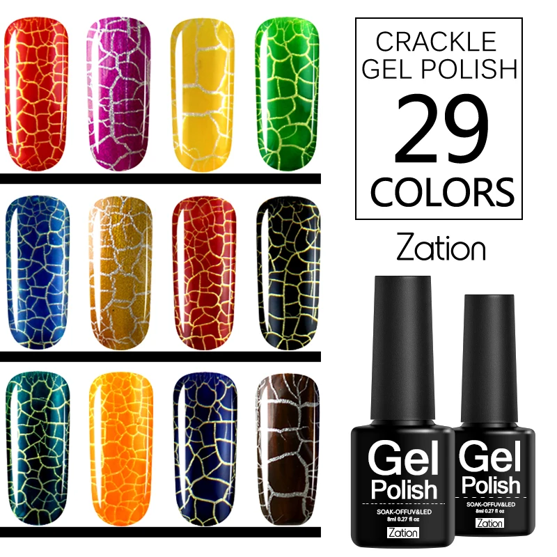 Zation Cracking Gel Polish Crackle Top Base Coat Primer Nail Gel Nail