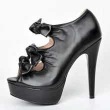 Летние пикантные ботильоны с открытым носком и бантом пикантные женские вечерние ботильоны на тонком высоком каблуке с бантом Размер 47