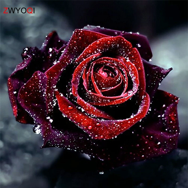 Hot-Sale-DIY-diamond-painting-Cross-Stitch-Diamond-Embroidery-Diamond-Mosaic-Home-Decoration-Dark-Red-Rose