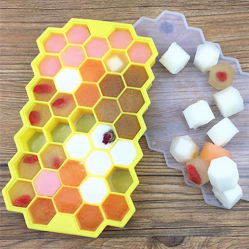 

37 Ice Cubes Honeycomb Ice Cream Maker Form DIY Pops Mould Popsicle Molds Yogurt Ice Box Fridge Treats Freezer Dessert Tools