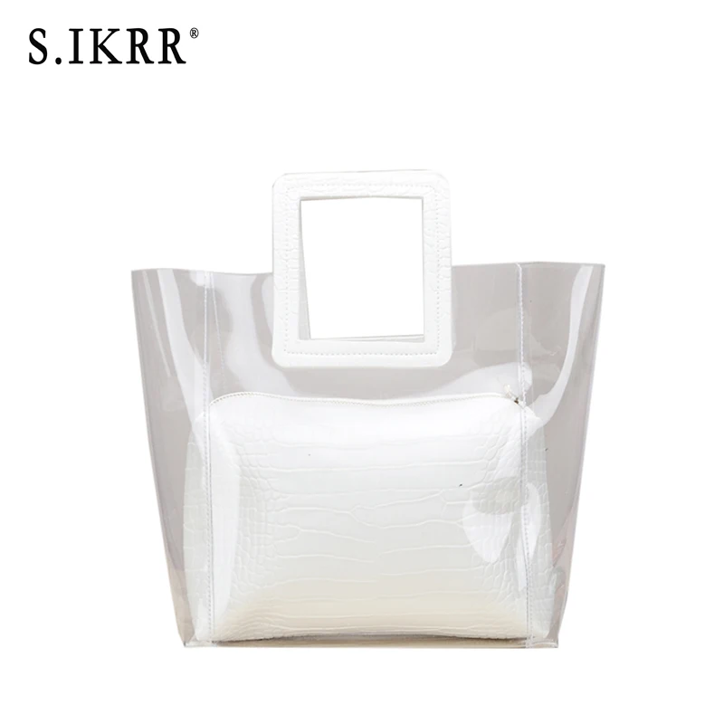 S.IKRR Summer mother bag transparent lady bag jelly multicolor luxury designer handbags high quality