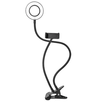 

24-LED Flexible Phone Selfie Dimmable Ring Light Long Arm 3 Light Mode,10 Level Brightness,Clip-on for Live Stream YouTube