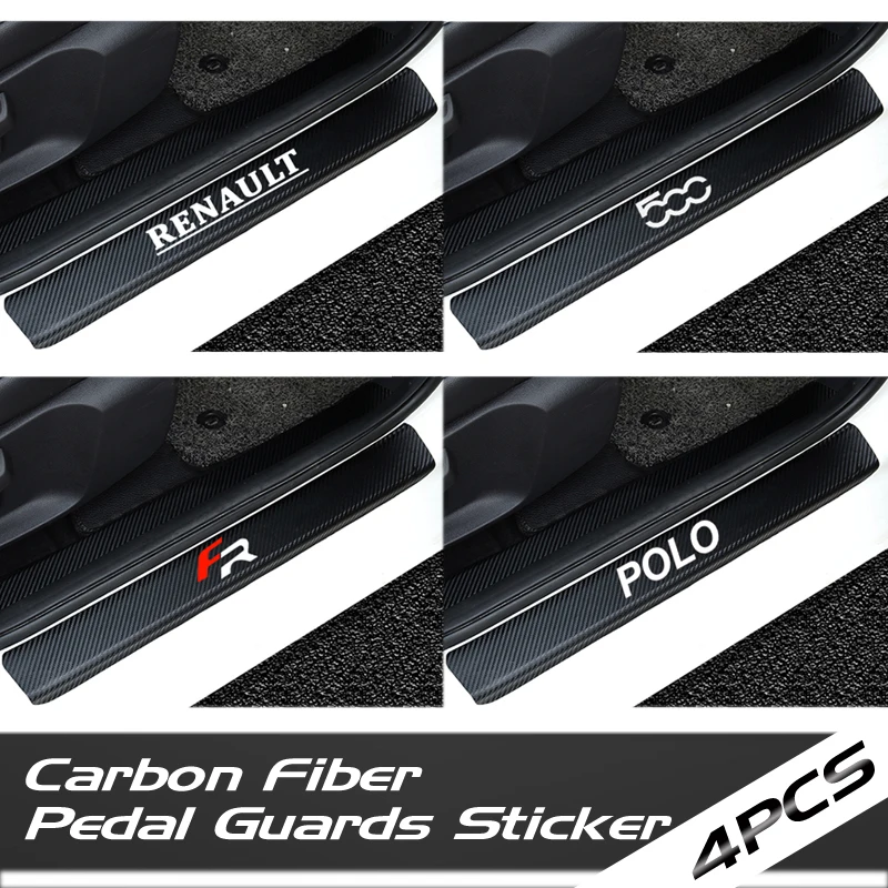 

Car Door Sill Guard Sticker Carbon fiber Film Anti Scratch Scuff Pedal Guards Cover for SEAT fiat renault opel opc suzuki SWIFT