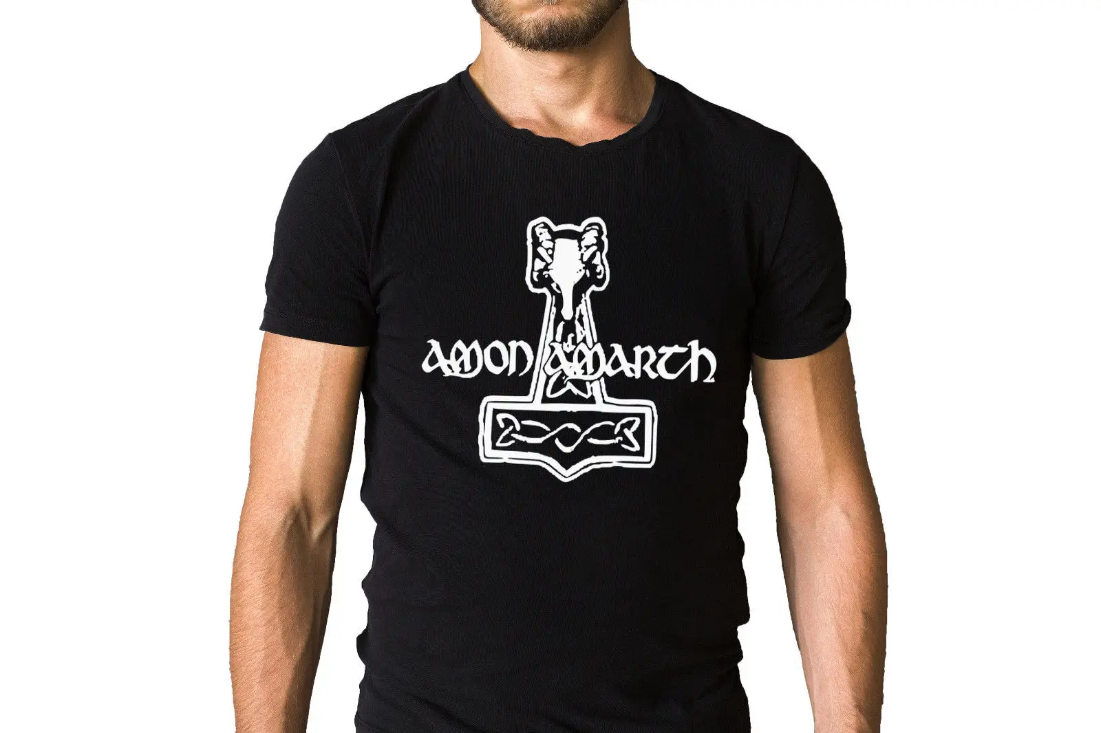 Amon Amarth Logo Black T-Shirt Casual Short Sleeve For Men Clothing Summer | Мужская одежда